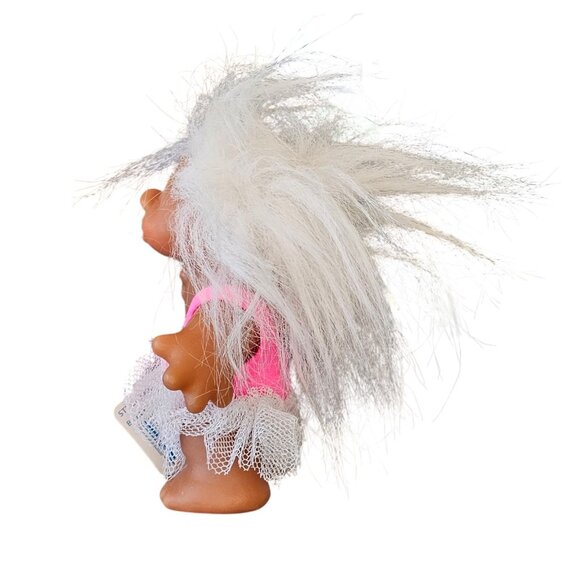 VTG Norfin‎ Troll Doll Ballerina Pink Tutu White Hair W Tag 5400 1986 5 Inches - Picture 2 of 11